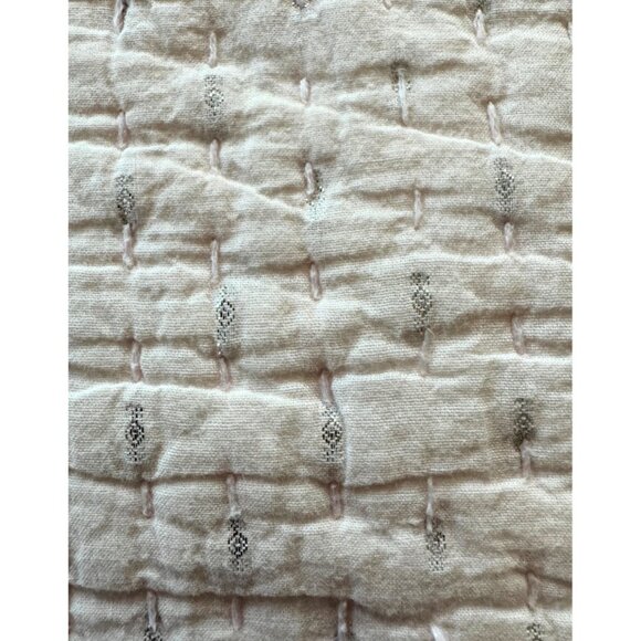 Serena & Lily Pink Quilted Euro Shams with Pom Poms (2) - Picture 4 of 5